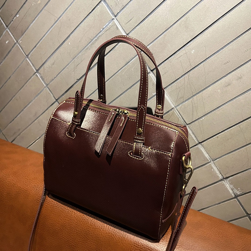 Women's Genuine Leather Bag 2025 Spring/Summer New Crossbody Bag Large Capacity Commuter Handbag Shoulder Bag Retro Tote - Thumbnail 7