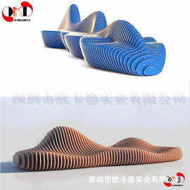 木质切片座椅异形切片椅商场休闲创意高端防腐木实木休闲坐凳