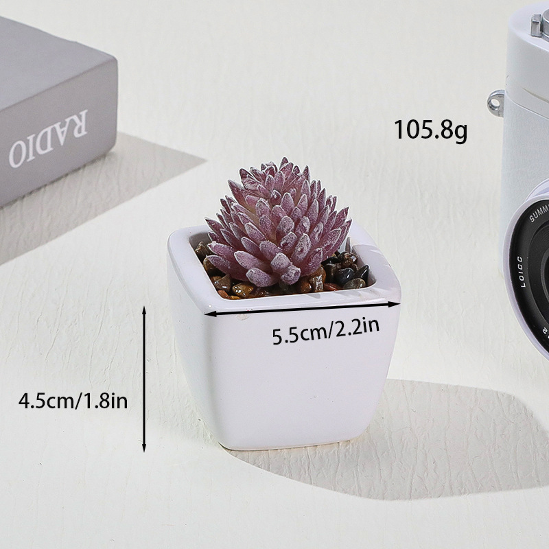 Simulación transfronteriza de porcelana floc de macetas pequeñas macetas verdes de mesa decoración ornamentos artesanías bonsai spot directo