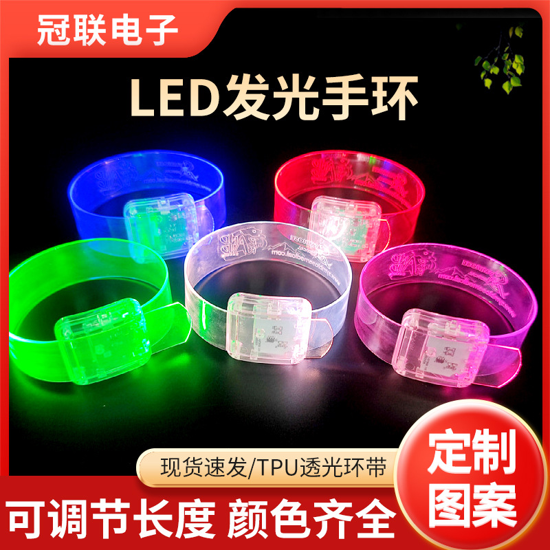 Nuevo en stock LED pulsera luminosa KTV bar discoteca fiesta estrella concierto apoyo alegría pulsera flash