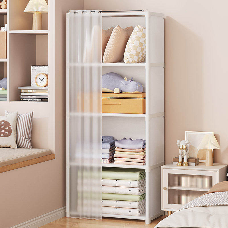 Storage Rack Multi-Layer Storage Cabinet Wardrobe Home Bedroom Floor-Standing Dust-Proof Student Bookshelf Bag Simple Storage Cabinet