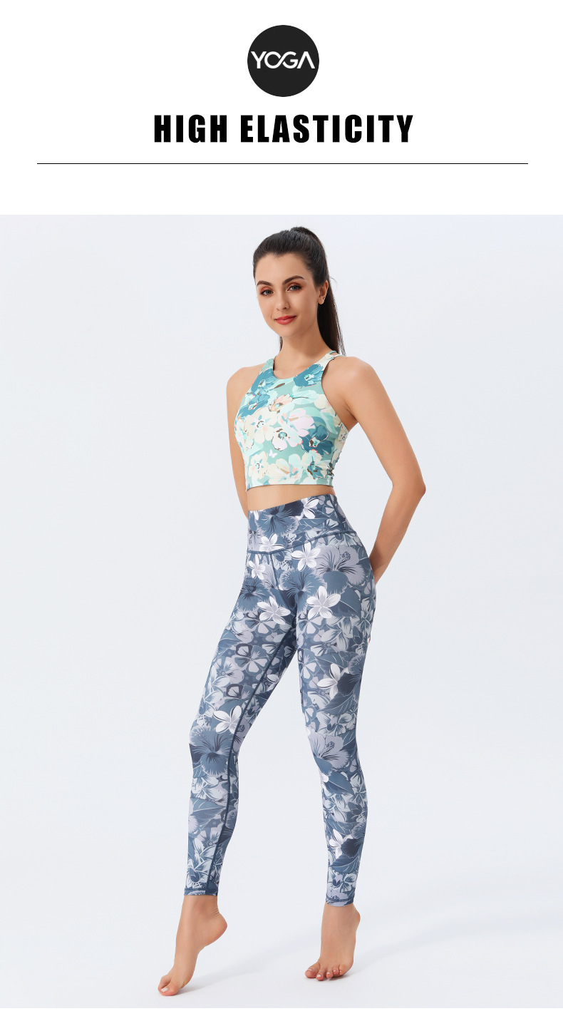 New Pants For Women High Waist Slim Fit Hip Lift Stretchy Fitness Leggings Cross-Border Colorful Printed Yoga Trousers_desvips.com