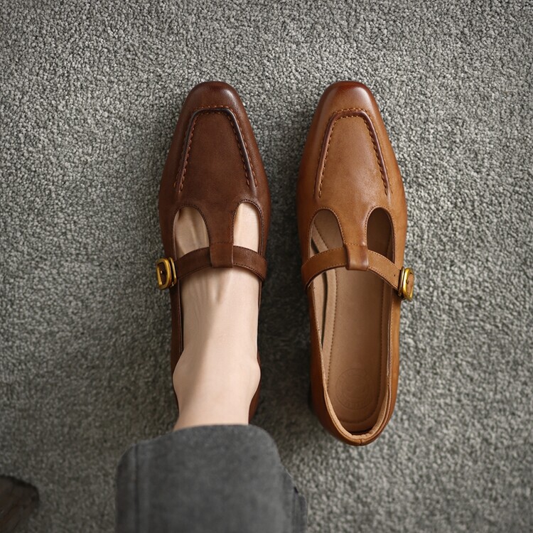 Fashion 2024 Spring and Autumn New Chunky Heel High Heel Square Head Buckle Shoes 34-42 Size Comfortable Women's Shoes 3-14f