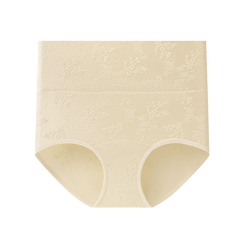 Ropa interior de estilo nacional, cintura alta, abdomen, entrepierna larga, talla grande, 200 kg, entrepierna de algodón puro, entrepierna antibacteriana de grado 10A, ropa interior jacquard para mujer