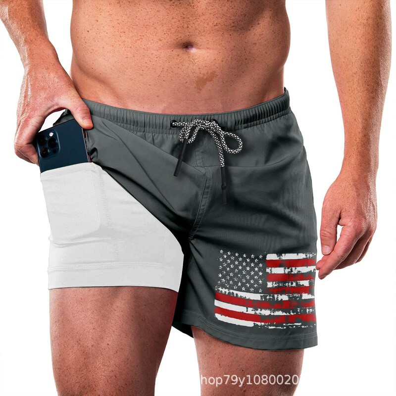 284 new European and American cross-border trade trend 3D digital printing loose trend shorts rope a generation of hair