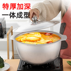 Old-fashioned aluminum pot Xinjiang pilaf rice pot household mutton beef hand pilaf rice pot thickened pure aluminum soup pot gas aluminum cooking