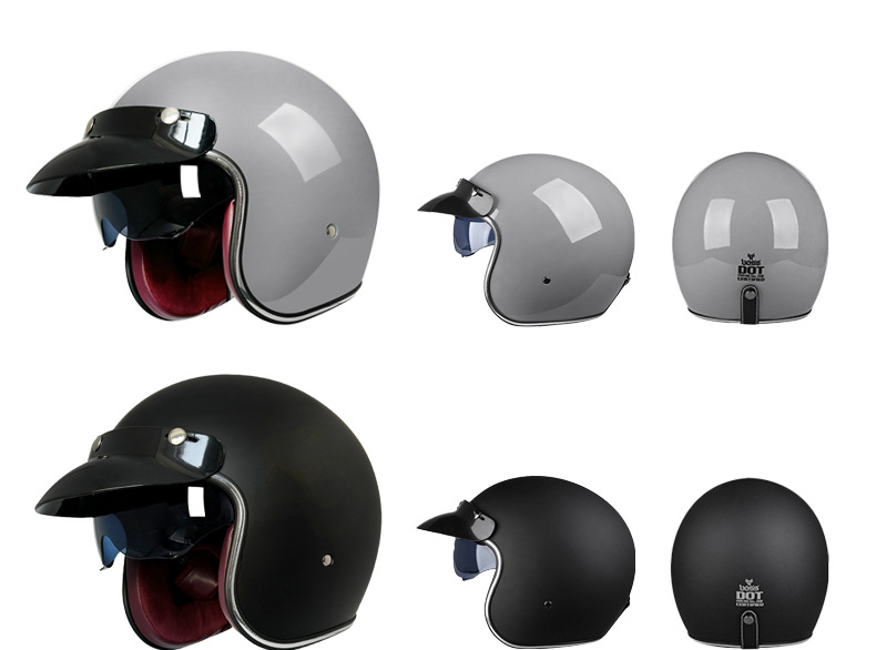 VOSS retro helmet four seasons with endoscope personalized men's and women's plus size warm motorcycle electric locomotive 3/4 half helmet