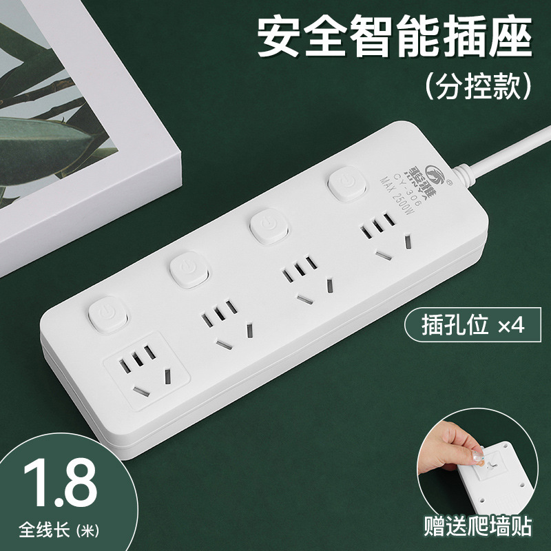 Enchufe elegante del zócalo del interruptor del USB de alta potencia con la línea tablero multifuncional poroso del zócalo del cinco-agujero del hogar enchufable