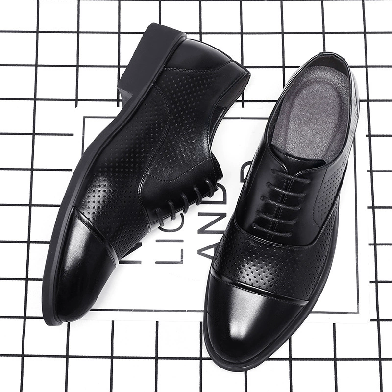 Мужская обувь, новое летнее деловое платье, обувь Four Seasons, Мужская перфорированная дышащая остроконечная обувь с мягкой подошвой, одиночная в Корейском стиле
