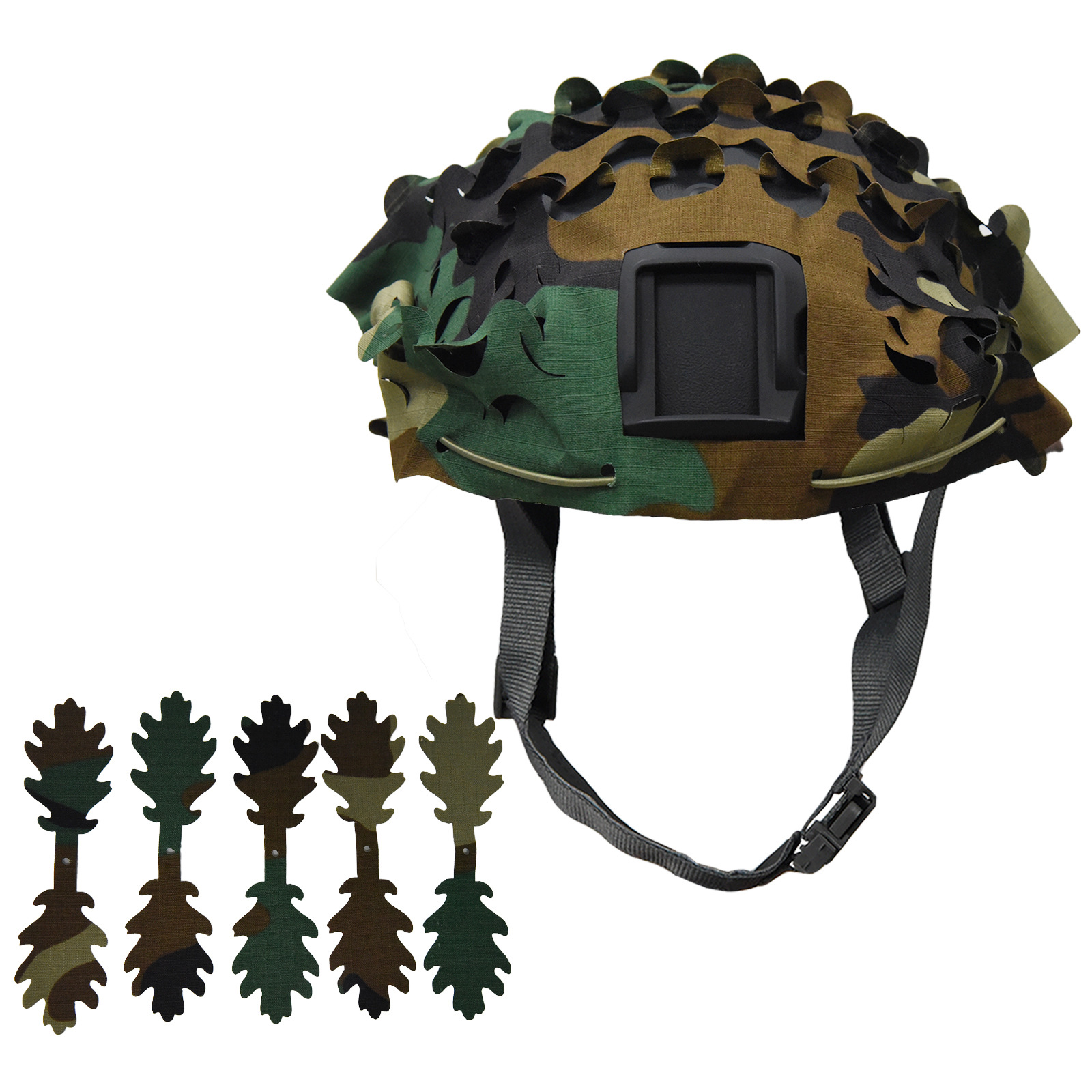 La cubierta del casco se corta en semicircular en la selva de cuatro colores