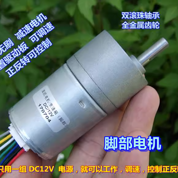 直流无刷 减速电机 金属齿轮 滚珠轴承 机器人电机 可调速 正反转