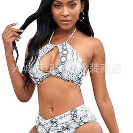 泳衣女分体比基尼性感聚拢绑带三点式度假温泉泳装