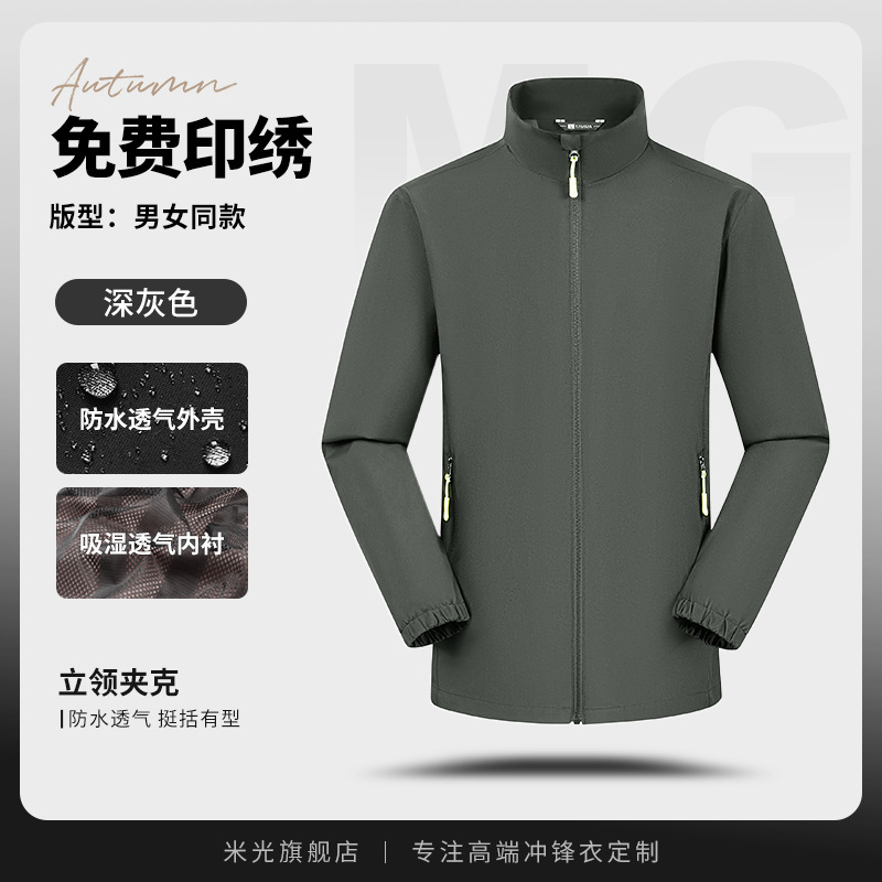 Dark Gray [Stand Collar-Three-Proof Jacket Style]