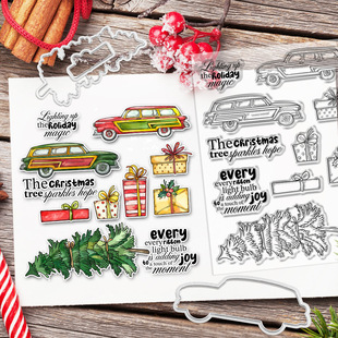 Handmade Paper Art Creative Handbook Decoration Silicone Seal Embossing Knife Mold Christmas Car Carbon Steel Knife Mold Cross-Border Delivery