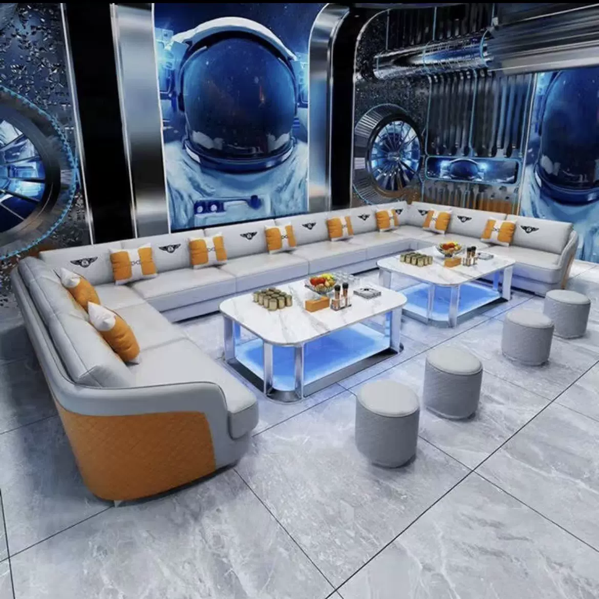 轻奢ktv沙发U型L型沙发茶几组合酒吧会所夜场k房包厢卡座专用
