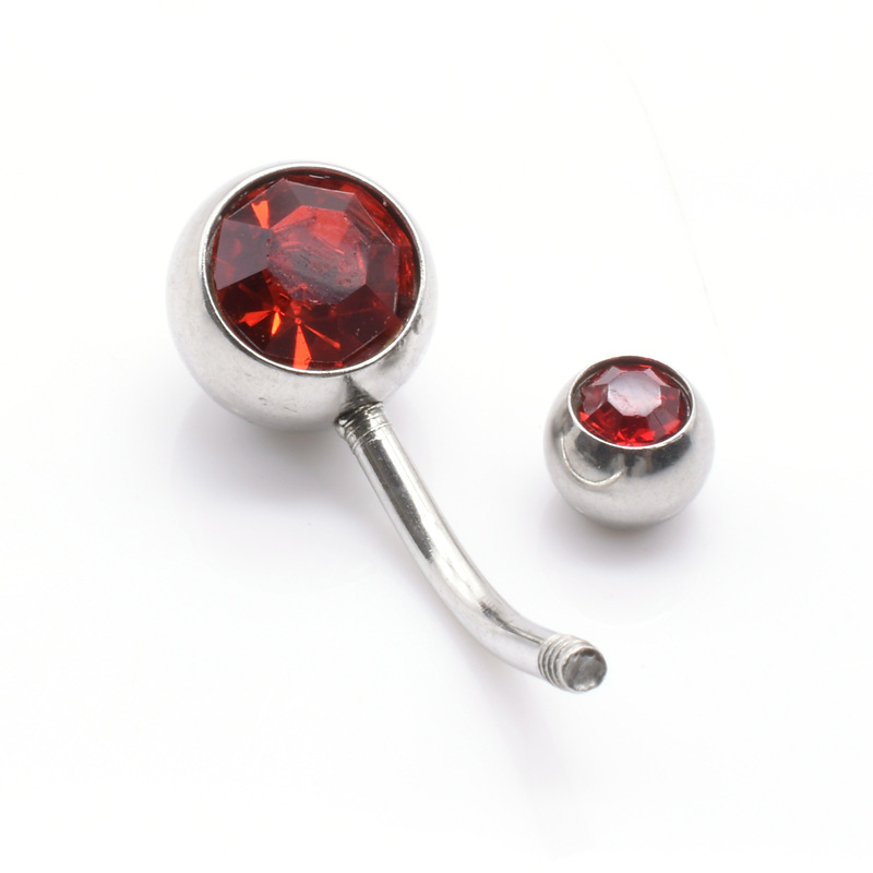 クロスボーダー臍飾り平頭粘ドリルステンレス臍環人体穿刺アクセサリーカラー水ドリルは臍釘をはめ込みます。