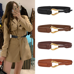 寬腰帶女士時尚百搭皮帶西裝收腰裝飾連衣裙子毛衣頭層牛皮腰封