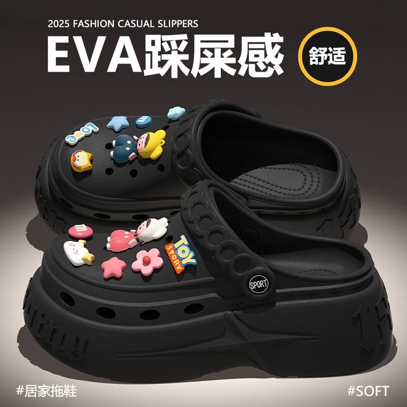 Cute Cartoon Poop-Stepping Toe-Toe Slippers for Women to Wear Outside 2025 Summer New Breathable Thick-Soled Clogs Casual Shoes Cute Cartoon Poop-Stepping Toe-Toe Slippers for Women to Wear Outside 2025 Summer New Breathable Thick-Soled Clogs Casual Shoes