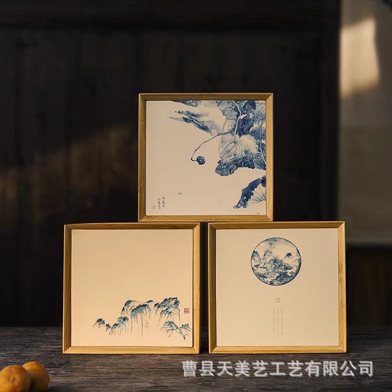 新中式茶叶包装盒普洱茶竹盒白茶200G茶饼收纳盒伴手礼木盒