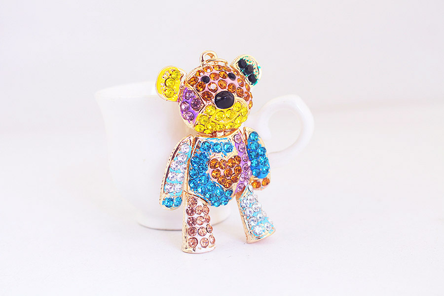 58g Weight Keychain Classification 1 Piece Quantity Housewarming, Graduation Occasion Zinc alloy Material Bear Pattern Unisex Gender Cute Style Cute Bear Zinc Alloy Unisex Keychain 12