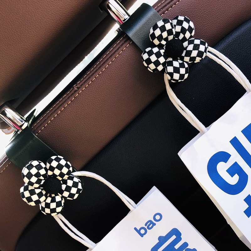 Gancho de coche, respaldo del asiento del coche, almacenamiento invisible trasero multifuncional, gancho pequeño, accesorios de decoración de coche lindos para mujer