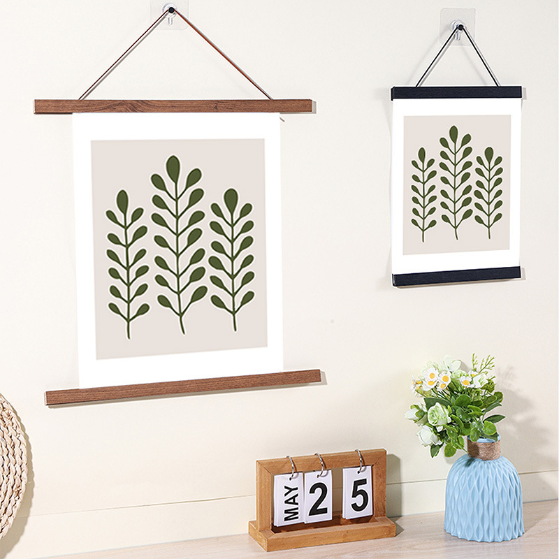 Cross-Border Handmade Wooden Magnetic Hanging Picture Frame Poster Display Frame Calligraphy Painting Artwork Mounting Frame Hanging Scroll Decoration