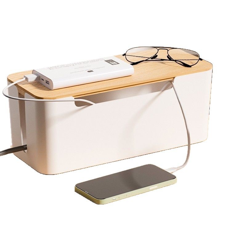 Caja de almacenamiento de enchufe de enchufe Tablero de enchufe Cable de alimentación Cable de datos Cargador Arteque de almacenamiento de cables Hub de escritorio