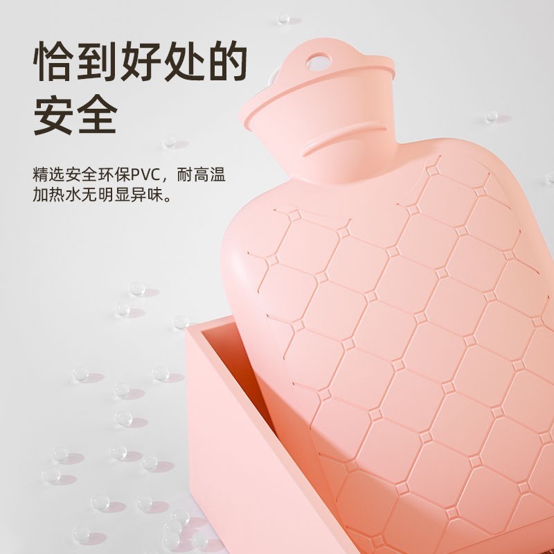 Invierno para niñas bolsas de agua caliente a prueba de explosiones de pelusa abdominal, colcha caliente grande y pequeña bolsa de agua caliente para inyectar agua caliente.