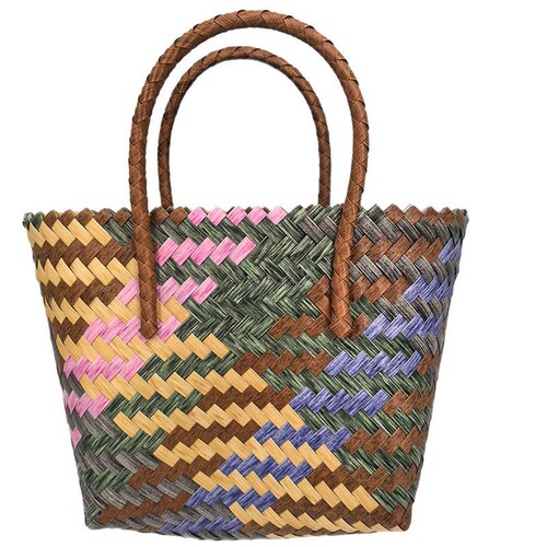 Tote bag, leisure travel horizontal square hand-woven bag, woven portable basket, hand gift, source factory