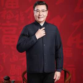 2025年秋冬新款中老年男士内穿羊毛内胆棉袄爸爸轻薄保暖上衣外套