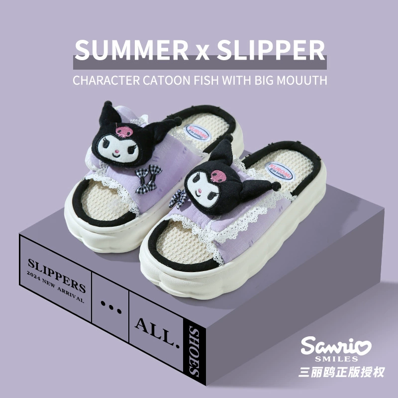 Breathable comfortable slippers indoor platform