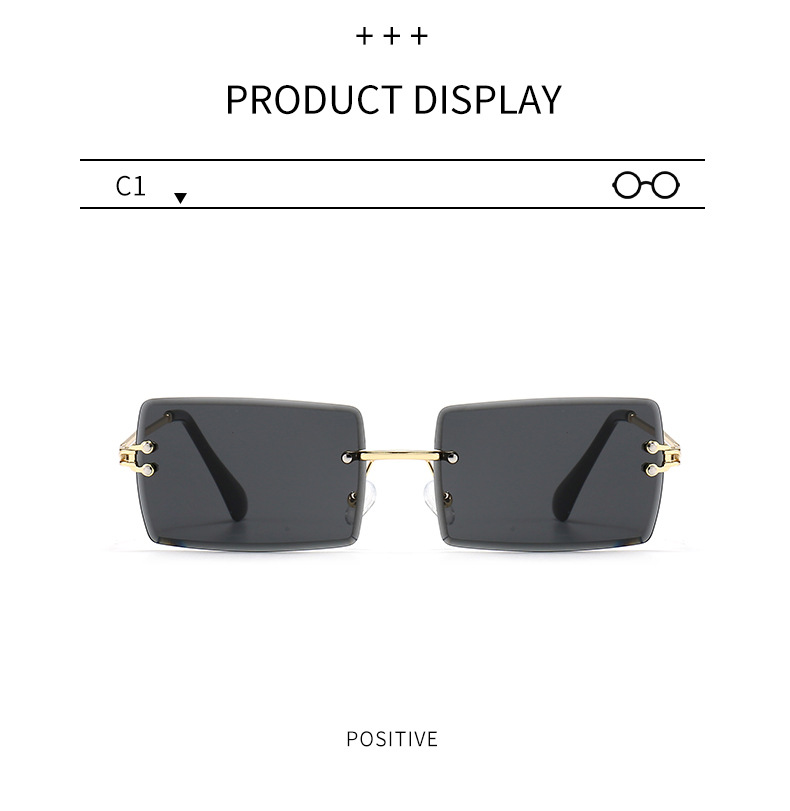 New Fashion Frameless Trimming Square Sunglasses display picture 10