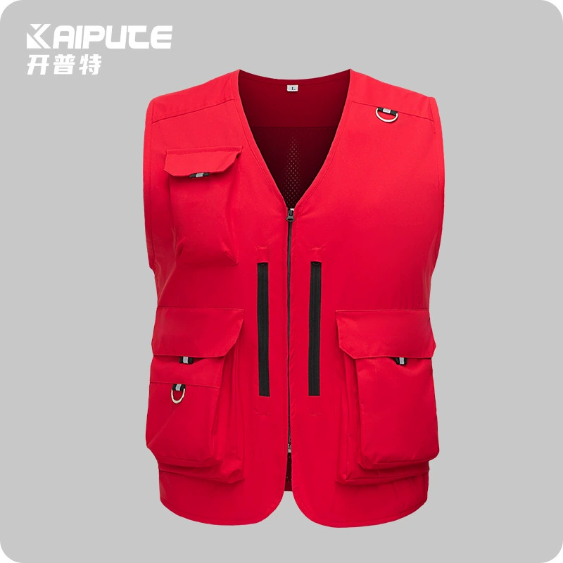 Трансграничный мульти-карманный жилет фотограф мужской молнии принт