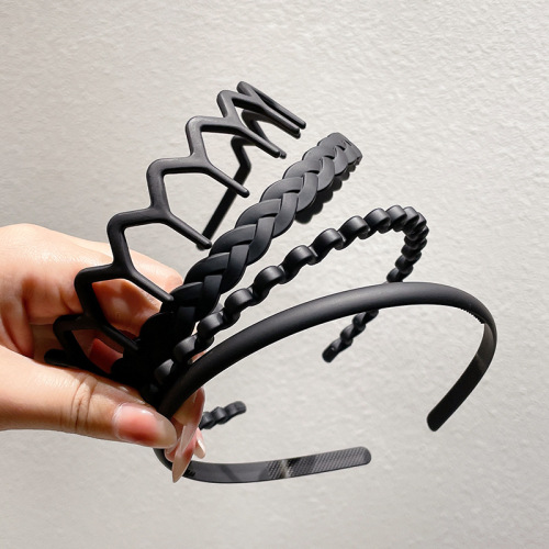 Black hair tie for women, summer face-saving anti-slip hair press, simple headband, hair tie for split ends, wide edge hair bun hair accessory