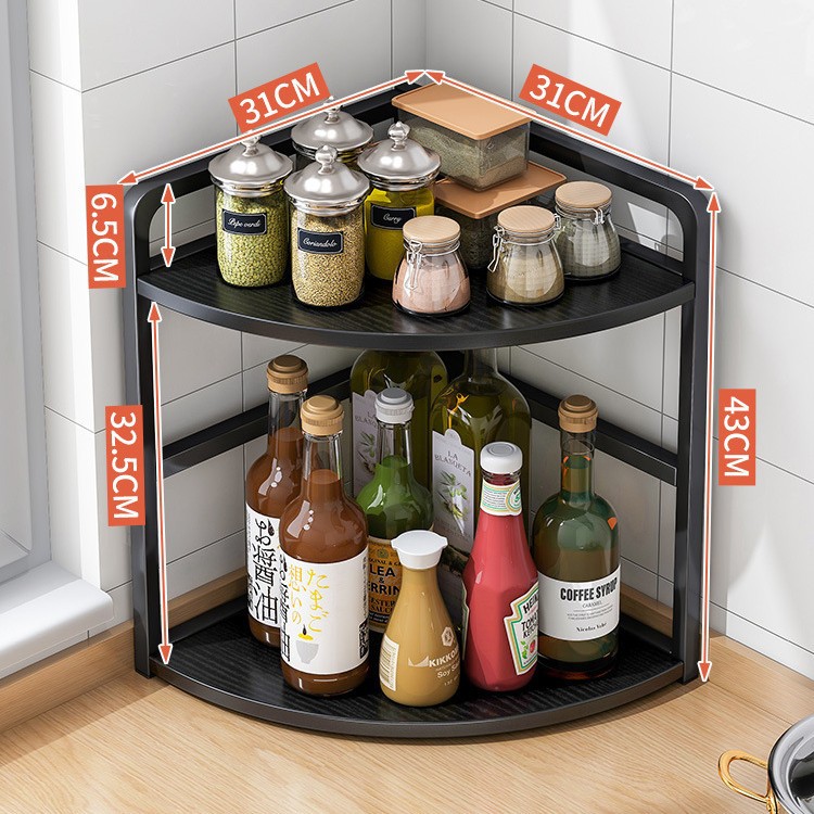 Estante de la cocina Mesa esquina triángulo condimento estante de la esquina condimento multifuncional estante condimento estante de almacenamiento