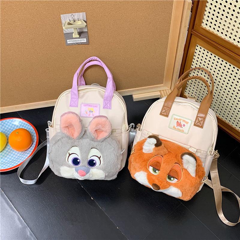 Cross-Border New Combination Backpack Zootopia Cute Versatile Large-Capacity Plush Toy Backpack