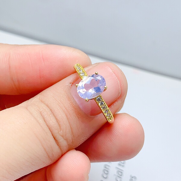 Organic lavender pink-purple purple ring with crystal with amethyst
