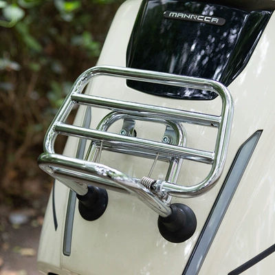 Suitable for Breston Manka 150 Special Modified Rack, Motorcycle Rear Modified Backrest, Front and Rear Backrest Accessories (Motorcycle frame) - silver-front-shelf