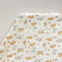 全棉双层纱布印花碎花绉布面料婴儿浴巾家居服童装睡衣毛毯面料