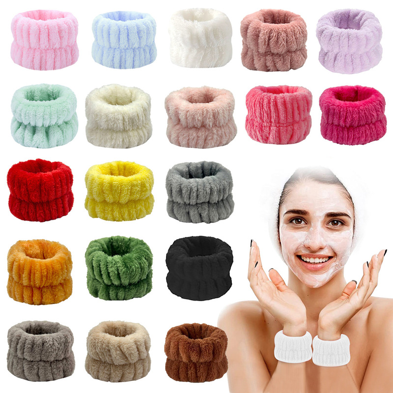 Wash Wrist Band Moisture-proof Sleeve Women's Waterproof Wrist Bracer Wash Artifact Wrist Absorbent Wrist Band Plush Coral Fleece Hair Band