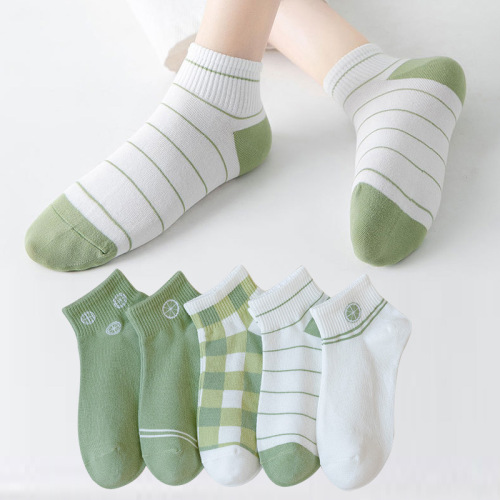 Socks for Girls Short Socks Summer Thin Style Trendy Matchable Breathable Summer Days Korean and Japanese Cute Grid Lady Socks Automatic Distribution