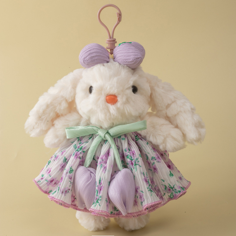 ぬいぐるみ垂れ耳ウサギ人形キーホルダー女性のハイエンドかわいい人形癒しバッグペンダントスクールバッグペンダント|undefined