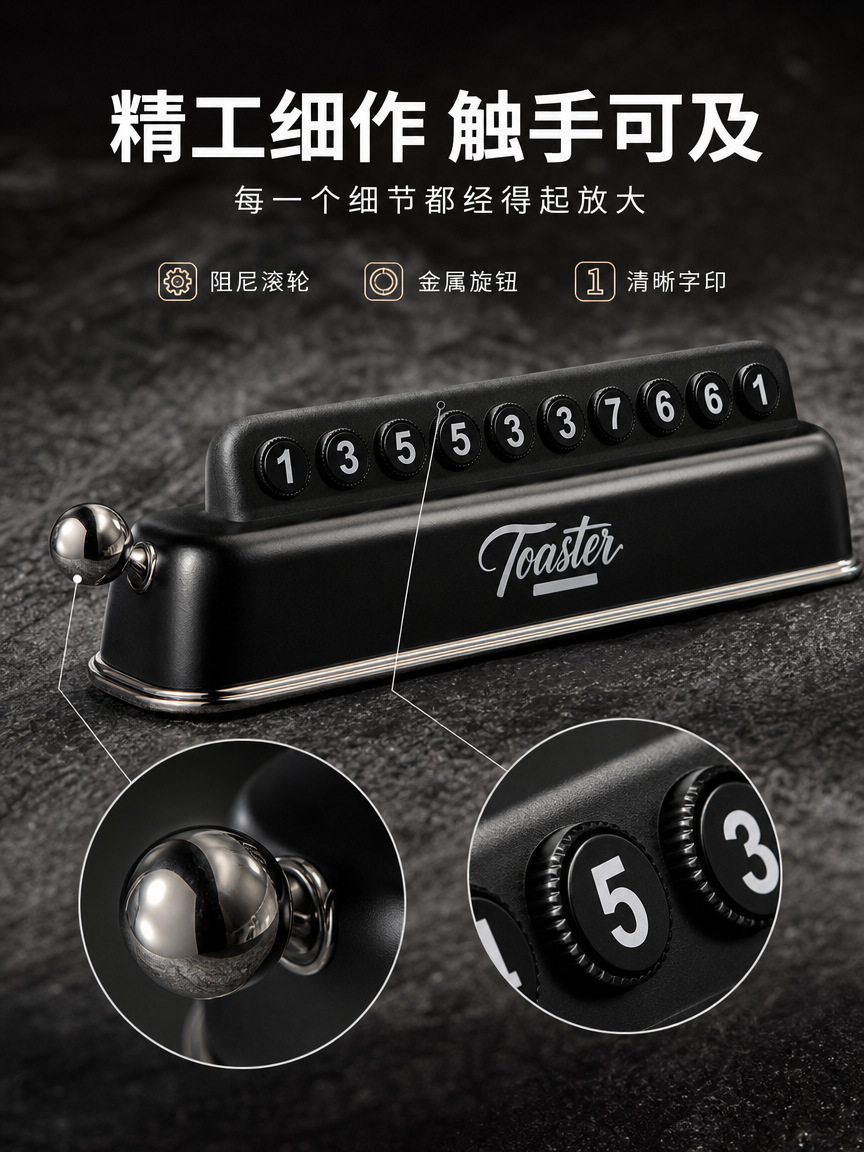 Car parking number plate, car decoration, vintage piano design, creative manual lift