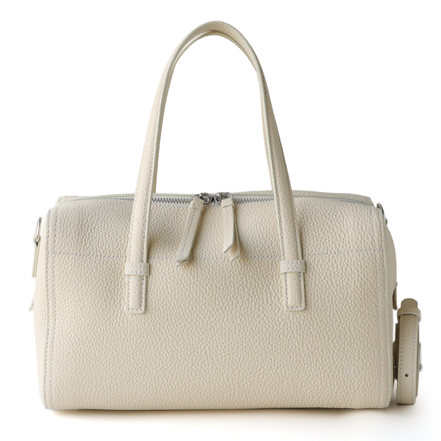 Korean Style Minimalist Top Grain Cowhide Bowling Handbag, Commuter Boston Pillow Bag, Shoulder And Crossbody Genuine Leather Women's Bag - Thumbnail 5