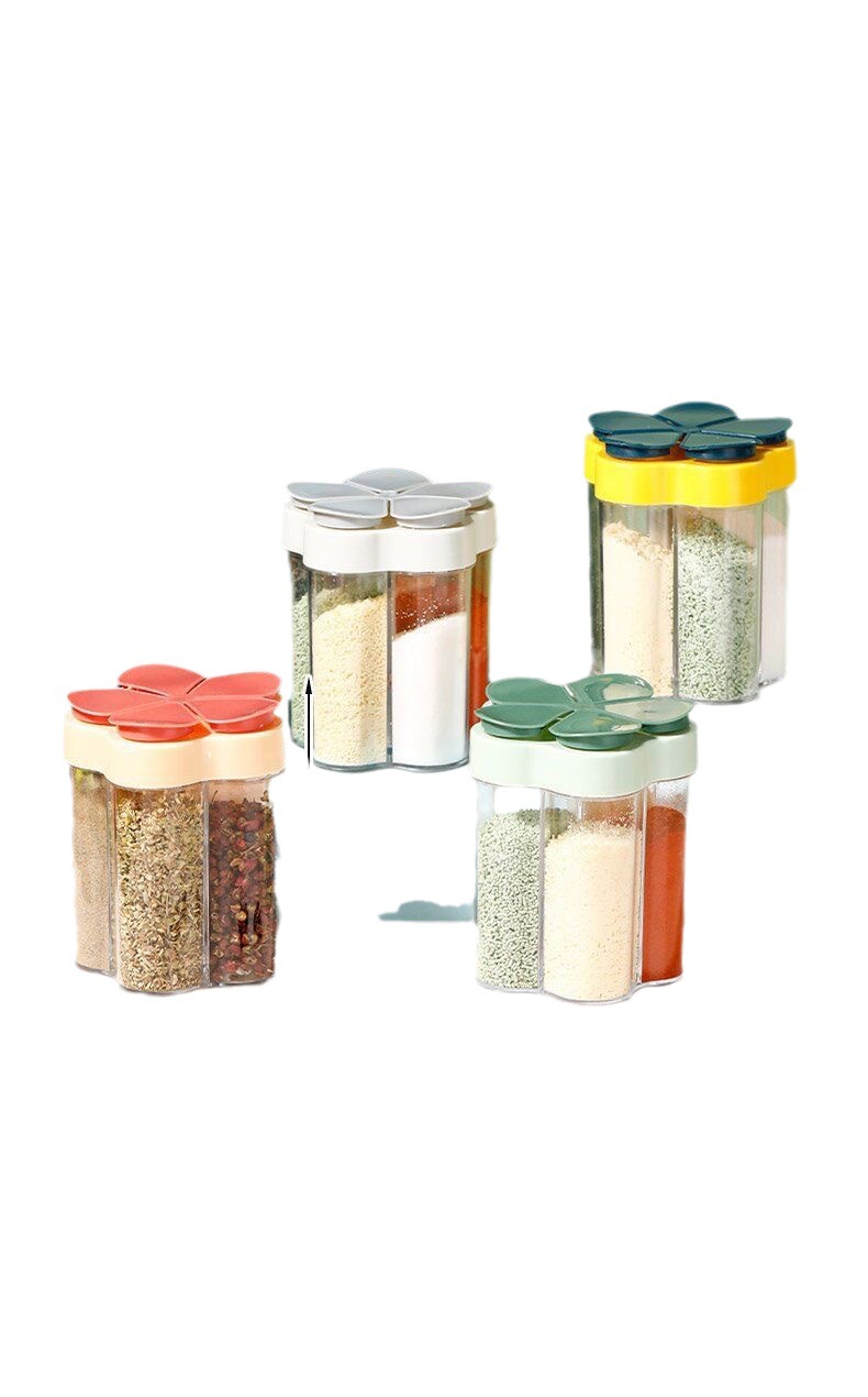 Kitchen Household Light Luxury Seasoning Jar Seasoning Bottle 5-in -1 Seasoning Bottle Salt Jar MSG Seasoning Seasoning Box