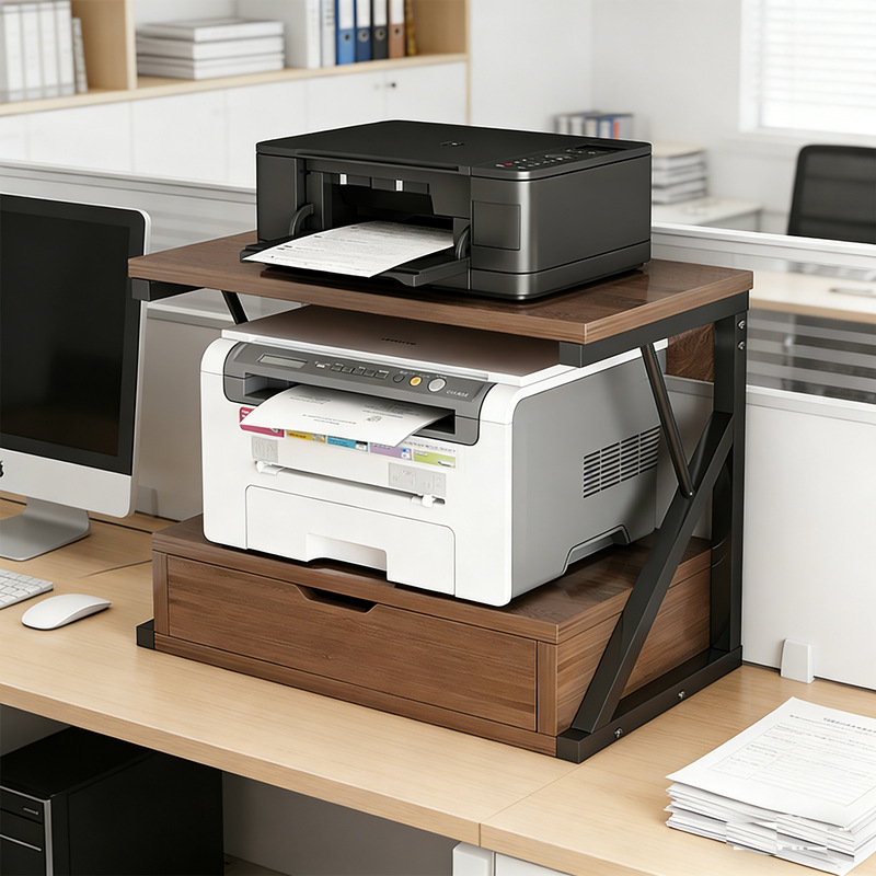 Office Storage Rack, Workstation Storage Organizer, Home Bookshelf, Desktop Multi-Layer Computer Stand, Printer Stand