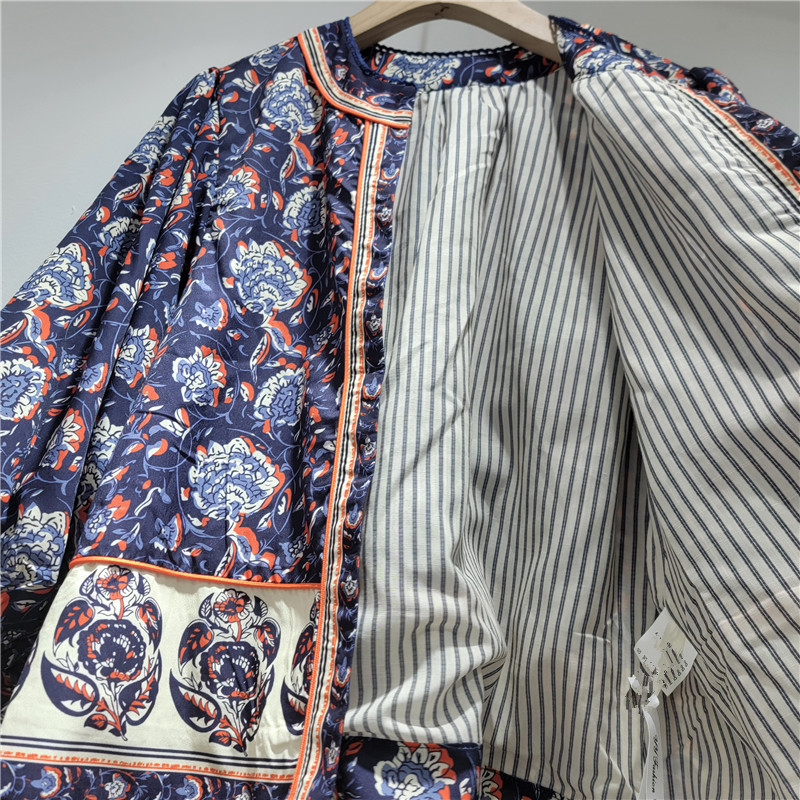 Chaqueta Corta Estampada con Mangas Abullonadas de Poliéster para Verano