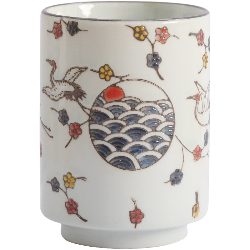 Ilustración artística Taza de cerámica pintada a mano taza de té de gran capacidad sin mango taza portátil hogar taza recta