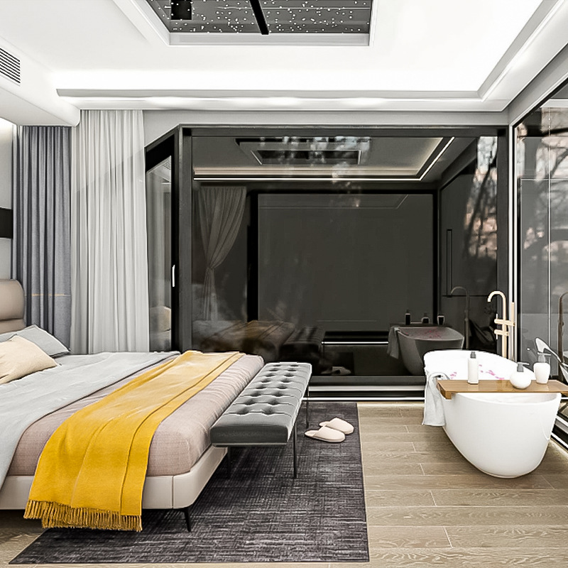 Cabina espacial Habitación móvil Habitación de familia Habitación de cielo estrellado Habitación de sol Casa inteligente Contenedor Fabricante de viviendas móviles