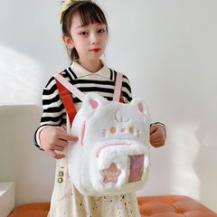 人気全ネット柔らかいランドセル女子大容量かわいい紫猫ぬいぐるみかばん新型アニメ小型バックパック